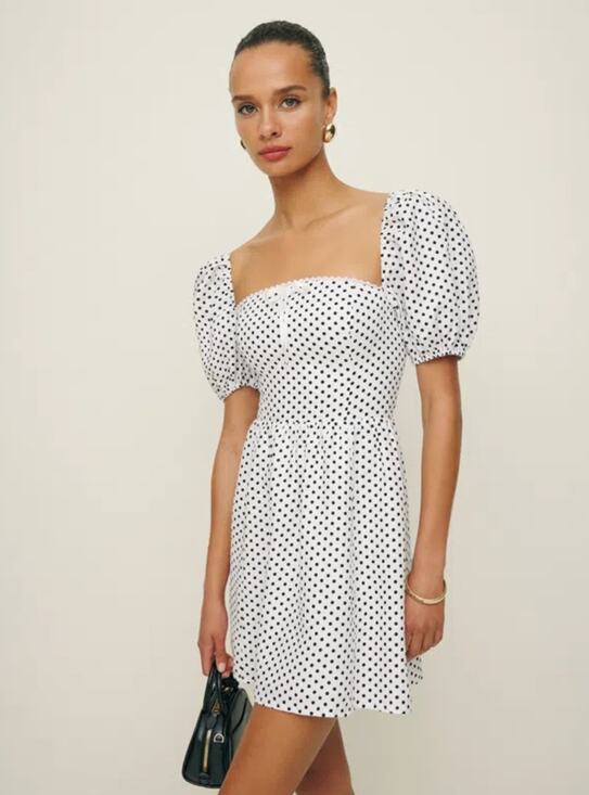 Reformation Dresses & Skirts - Reformation polka dot linen mini dress  - size 6